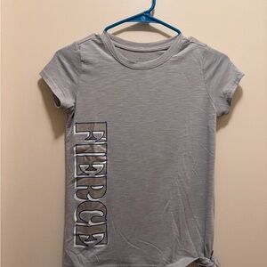 Active USA Light Gray Short Sleeve Tee with Vertical 'FIERCE' Logo